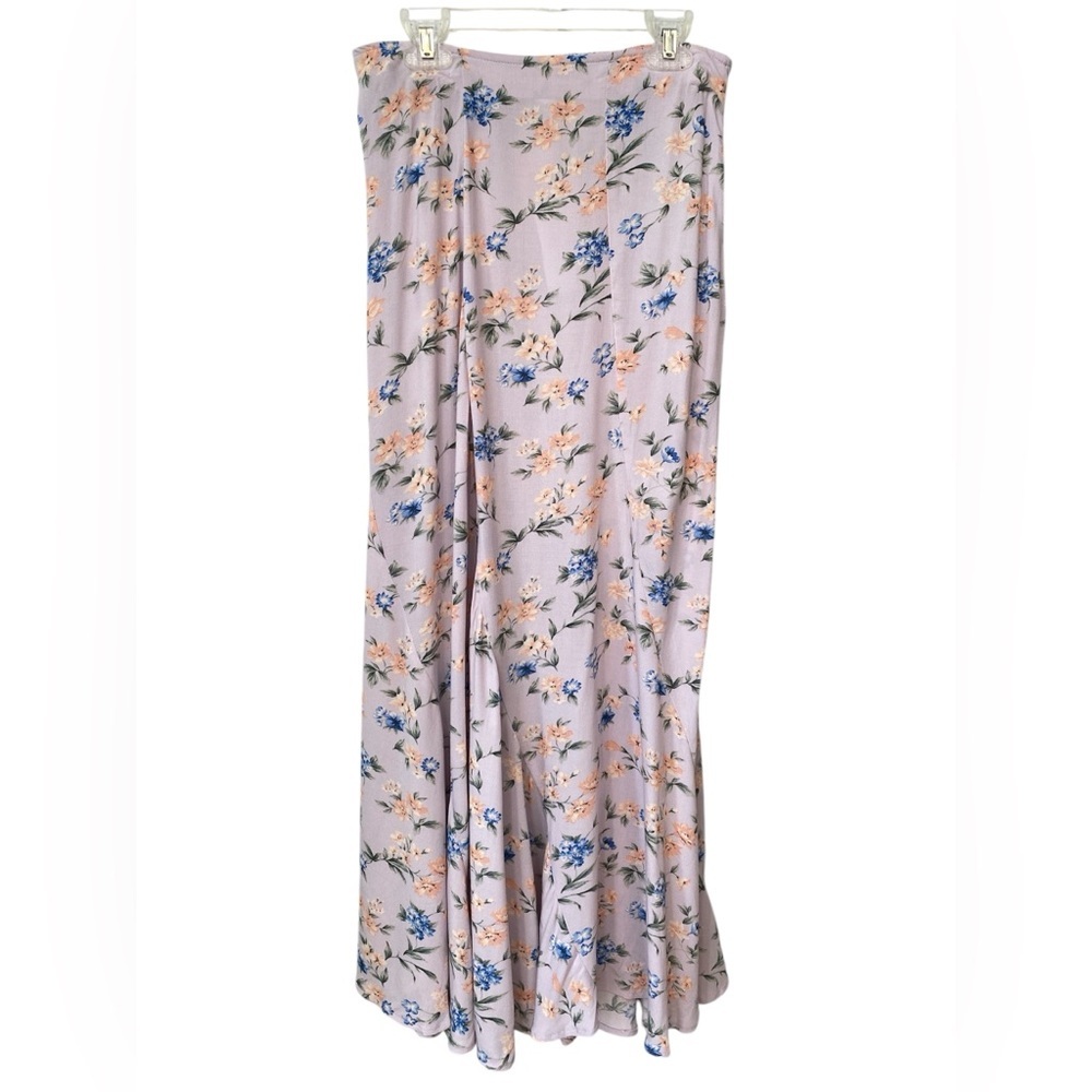 American Eagle Outfitters Purple and Blue Pleated Maxi Skirt